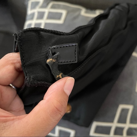 GUCCI 1990s Bamboo Nylon Canvas Bag Black - Picture 15 of 16